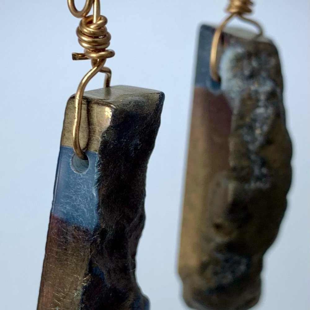 NWT Styled by Christa handmade raw semi-precious gemstone earrings